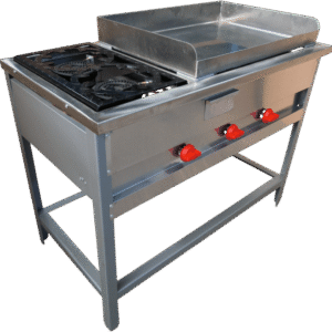 Plancha Churrasquera 50 x 70 cm Con 2 Quemadores - Imagen 2