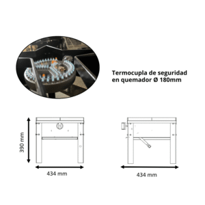Anafe Industrial a Gas Con Quemador De 180 mm. - Imagen 2