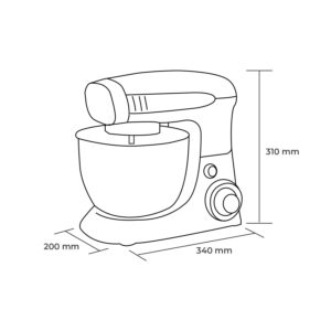 Batidora Blanca Lorenzza 4 Lts. - Imagen 4