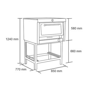 Horno 1 Cámara bandeja de 58×65 cm. - Imagen 2