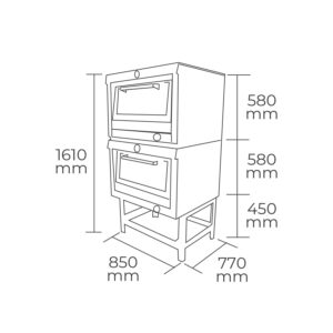 Horno 2 cámaras bandejas de 58×65 cm. - Imagen 2