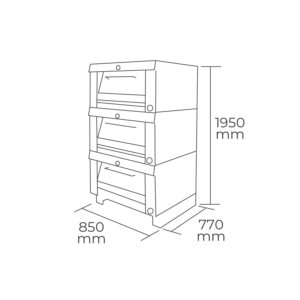 Horno 3 Cámaras bandejas 58×65 cm. GLP - Imagen 2
